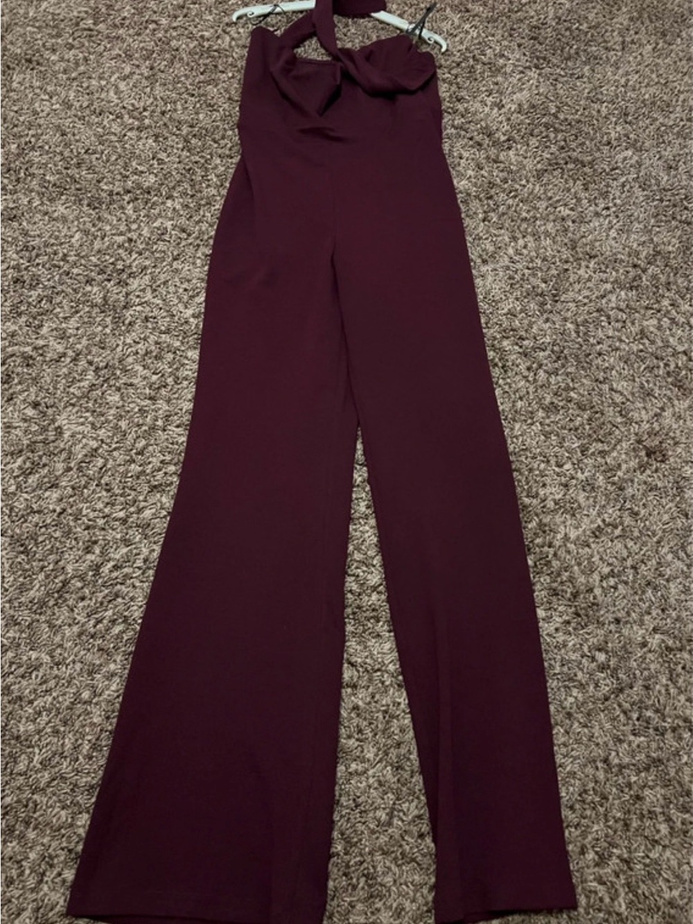 Symphony Plum Halter Wide-Leg Jumpsuit